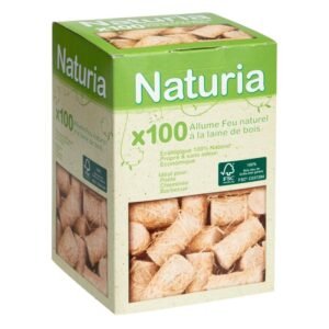 Allume feu en laine de bois NATURIA 100 pièces
