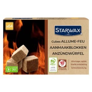 Allume-feu Starwax — boîte de 64 cubes