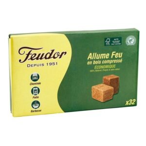 Allume-feux solides — 32 cubes, emballage FEUDOR