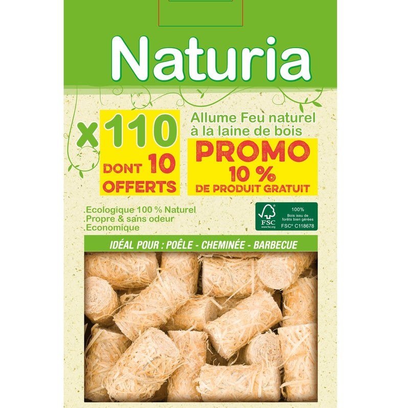 Laine bois NATURIA boite M + 10% gratuits