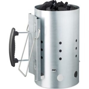 Allume Charbon de Bois Cheminée 30x19cm Acier Galvanisé Étui Ignition BBQ Grill Poignée Thermostatique écran Thermique