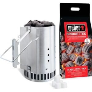 Weber — kit cheminée d’allumage, briquettes 2 kg et 6 allume-feux