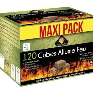 Pack de 120 cubes de bois Pyrofeu 100% végétal et refermable
