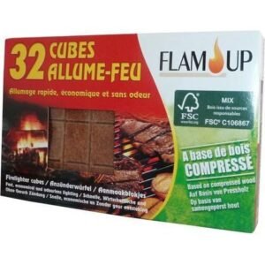 Flam’Up — 32 cubes allume-feu naturels