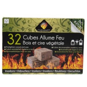 Allume feu cubes bois 100% naturel 32 pcs