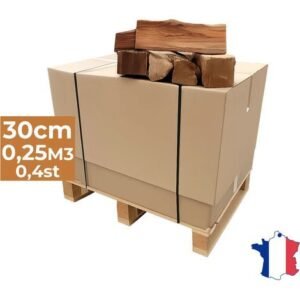 J'ENVOIE DU BOIS - Bois de Chauffage 30cm - Palette de 0,25m3 - Bûches Extra sèches (étuvées) - Poêle, Insert cheminée, brasero, Barbecue, Four à Pizza - Mélange Bois durs (hêtre, chêne, frêne)
