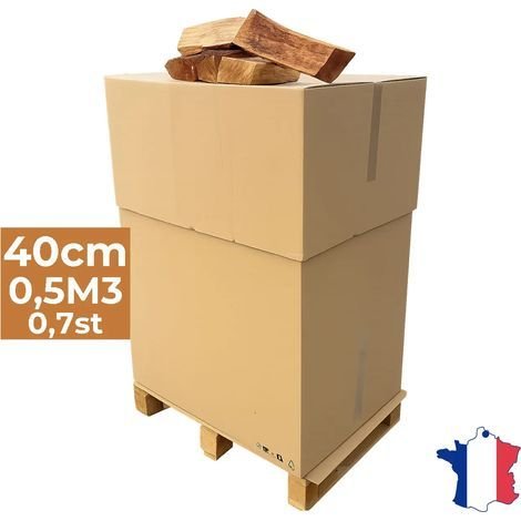 J'ENVOIE DU BOIS - Bois de Chauffage 40cm - Palette de 0,5m3 - Bûches Extra sèches (étuvées) - Poêle, Insert cheminée, brasero, Barbecue, Four à Pizza - Mélange Bois durs (hêtre, chêne, frêne)