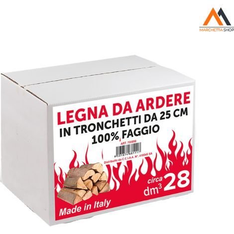 10 cartons de bois de chauffage (hêtre) – 28 dm³ – en boîte