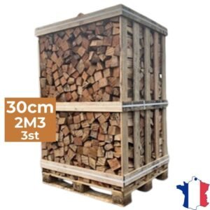 J'ENVOIE DU BOIS - Bois de Chauffage 30cm - Palette de 2m3 - 3 Stères de Bûches Extra sèches (étuvées) - Poêle, Insert cheminée, Brasero - Bois durs