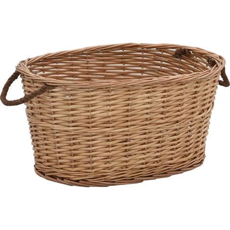 Vidaxl – Panier à bois de chauffage en saule naturel – Dimensions 56x40x28 cm