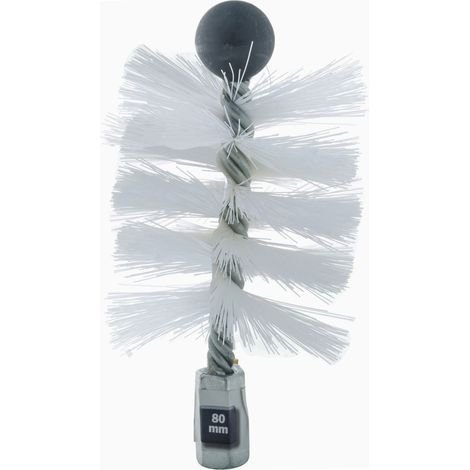 Ribitech – Brosse hérisson ronde pour poêle en nylon – Diamètre 80 mm