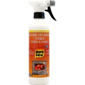 Mousse décapante pour vitres de poêles et cheminées – Élimine goudron et créosote – Spray mousse sécurisé