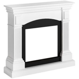 Habillage de cheminée pour insert Powerflame – MDF robuste blanc pur – Design moderne et structuré