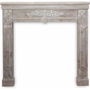 Manteau de cheminée - Romance - décor bois cérusé