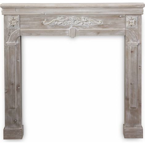 Manteau de cheminée - Romance - décor bois cérusé
