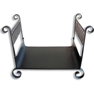 Panier à bûches, porte bûches en Fer forgé coloris Noir - 60 x 45 x Largeur 50 cm