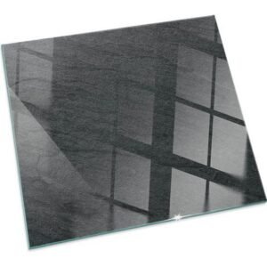 Plaque de sol sous poêle à bois en verre trempé protection thermique du plancher Texture surface pierre Carrée 50x50 cm