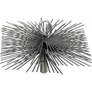 Hérisson carré en acier 200x200mm pour ramonage – Fibres robustes pour suie et bistre – Fixation universelle pour tiges standard