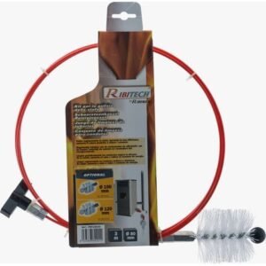 Ribiland – Kit de nettoyage conduit de fumée 3m – Canne flexible en fibre de verre