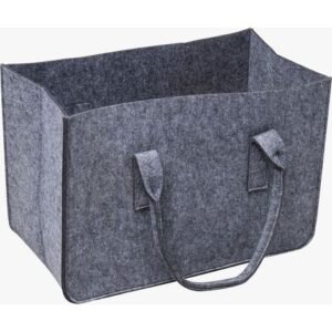 Werka Pro – Sac à bûches en feutre gris 50x27x34cm – Pour bois dur