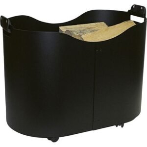 Panier à roulettes pour bûches Herval Noir Edilinox
