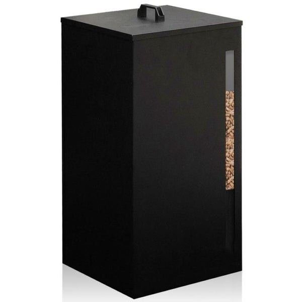 Réservoir à granulés de bois et pellets - Capacité 45 kg - Métal noir 70 L - FACILITYS