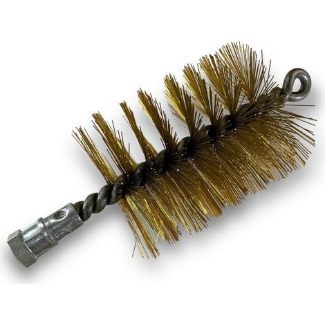 Brosse à tube PRO LAITON Ø 80 mm Raccord M12175 femelle Ame en acier torsadé Nettoyage brossage tube et canalisation Kibros 41SCL80