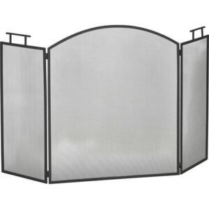 Homcom – Pare-feu cheminée pliable 3 volets – Acier noir
