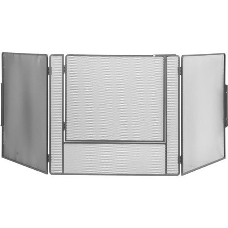 Le Marquier – Pare-feu cheminée acier peint 220x15x90 cm – 3 volets L70/L80/L70 cm