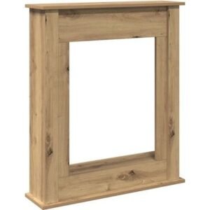 Manteau de cheminée en chêne massif, fabriqué à la main, 75 x 20 x 87,5 cm, bois d'ingénierie.