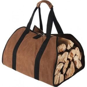 Sac à bûches droit 92cm x 48,5cm – Toile résistante – Capacité élevée pour bois de chauffage