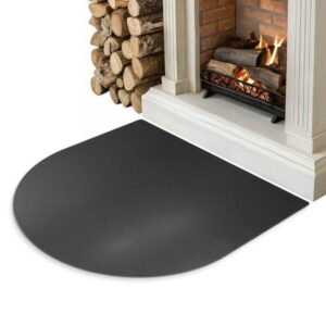 Plaque de sol pour poêle, protection ronde en métal noir 100x100 cm – Tulup