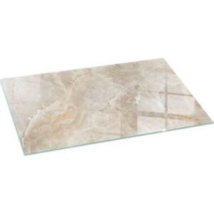Plaque de sol sous poêle à bois en verre trempé protection thermique du plancher Motif pierre naturelle 100x50 cm