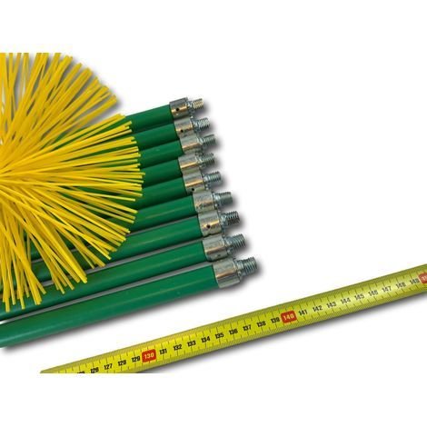 Kibros – Kit de ramonage pro hérisson synthétique 9 cannes 12,2 m Ø 150 mm – Flexible pour conduits droits