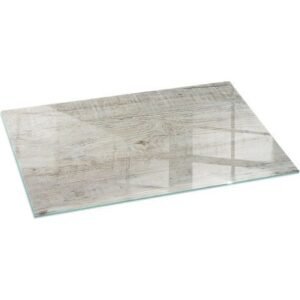 Plaque de sol sous poêle à bois en verre trempé protection thermique du plancher Texture bois clair 120x60 cm