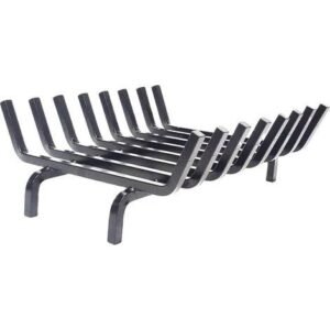 Porte bûches grille pour cheminée en acier 8 barreaux