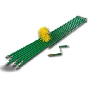 Kibros – Kit ramonage rotatif hérisson nylon autobloquant Ø 180 mm – 9 cannes autobloquantes