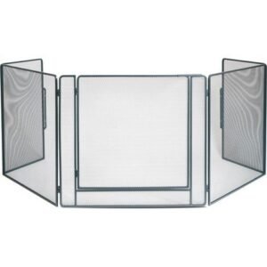 Le Marquier – Pare-feu cheminée acier peint 300x75cm – 5 volets avec porte L61 H65cm
