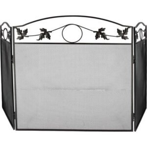 Grille de protection cheminée - Pare feu cheminée - Pliable 3 panneaux - Longueur 131cm - Hauteur 73cm - Acier - Décoratif