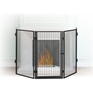 Relaxdays – Grille de protection pare-feu cheminée 5 pièces – Acier noir