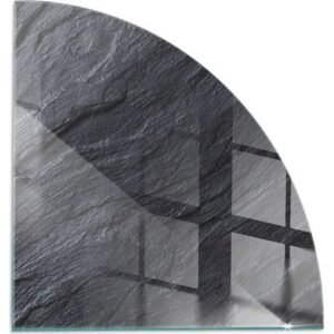 Plaque de sol pour cheminée ou poêle en verre trempé avec impression Texture surface pierre 1/4 100x100 cm