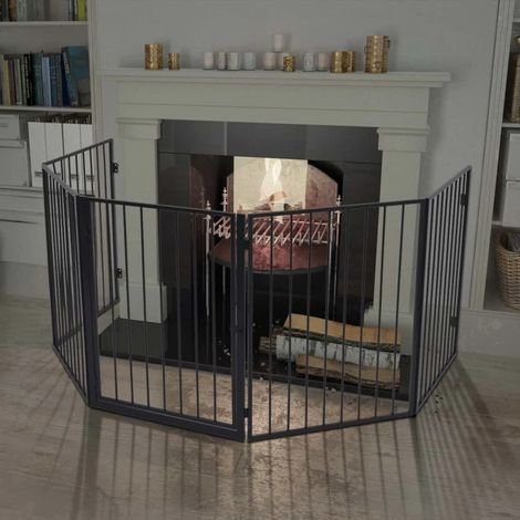 Vidaxl – Clôture de cheminée pour animaux de compagnie – Acier noir