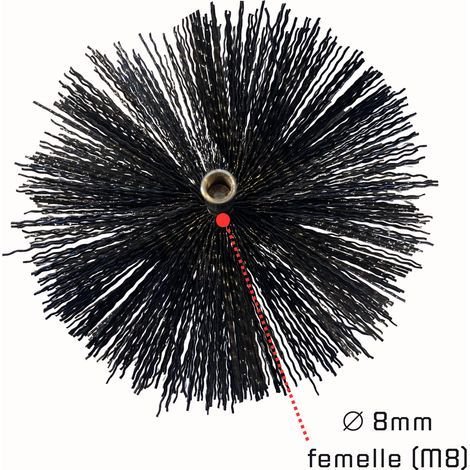 SHAFFER PRO - Brosse de ramonage poêles pellet/bois - hérisson ramonage Ø180