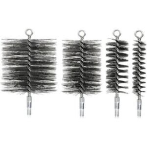 4PCS Brosse de Ramonage Cheminée, Kit Ramonage Poele Pellet Brosse de Chaudière Métallique, Ø 30/50/80/110mm, Longueur 185mm