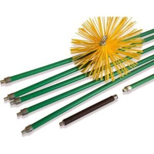 Kibros – Kit de ramonage pro hérisson synthétique Ø 150 mm – 8 m avec 6 cannes autobloquantes Ø 18 mm