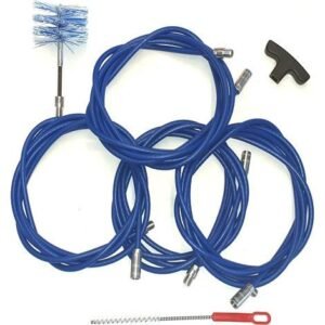MBM – Kit de ramonage professionnel pour poêles à pellets – Brosse articulée 80 mm
