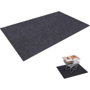AIDUCHO Tapis Ignifuge Devant De Cheminee, Tapis De Cheminée Anti Feu, Tapis Cheminée Fibre Verre, Tapis Anti Feu Barbecue, pour Poêle, Cheminée, Barbecue Et Grill (127x91Cm)