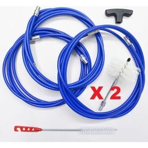 MBM – Kit de ramonage 9 m avec 2 brosses articulées 80 mm – Nettoyage conduits de fumée poêle à granulés