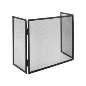 Suinga – Pare-étincelles cheminée triple panneau 100x50 cm – Protection métallique contre étincelles
