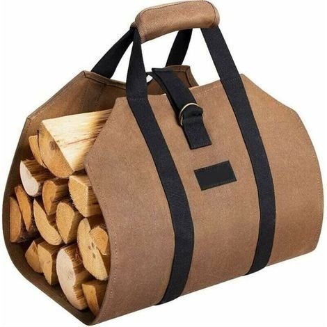 Panier à Bûches et Sac à Bûches en Toile - Porte-bûches pour Bois de Chauffage, Sac de Transport Extra Grand pour Camping